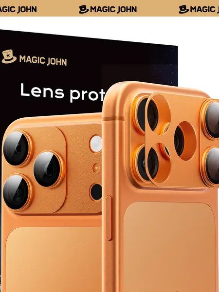 MAGIC JOHN Blue-Magnetic+Integrated Camera Lens Protector for iPhone 17 Pro-Max, Phone Accessories, 99% Transparency, HD Clarity, Scratch-Resistant, Durable, Magnetic Closure, Easy-Remove Installation