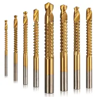 GJANSH 8 Pack Titanium GJANSH Coated HSS Twist Drill Bits, 3-10mm Serrated Side Cutting Drill Bit Woodworking Tools for Plastic Metal Wood Hole,fathersdaygift toolupgrade
