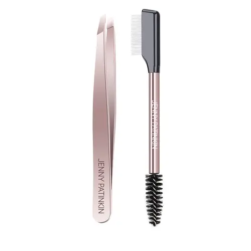 Jenny Patinkin The Big Reveal Lash & Brow Touch Up Tool Set - Makeup Tool, Cosmetic Beauty Care Item, Eyebrow Styling Kit, Precision Stainless Steel Tweezers, Dual-Ended Comb, Mascara Lash Separator, Rose Gold