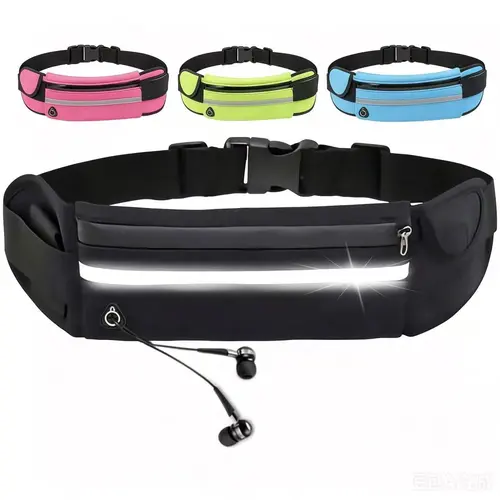 Unisex Sport Running Jogging Waist Belt - Waterproof, Adjustable Strap (27"-48" Waist), Phone Holder with Phone Stays Dry Feature, Headphone Port, Water Resistant Outdoor Training Fanny Pack