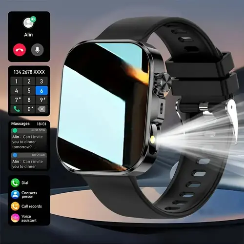 2025 Durable Smartwatch (Built-in Bluetooth Smart Watch) with 2.01-in HD Screen, Magnetic Charging, Wireless Calls, Pedometer, Calorie Tracker, Weather & Clock Display, 5 Sports Modes, Compatible with Android & iPhone for Men Women,sohochic