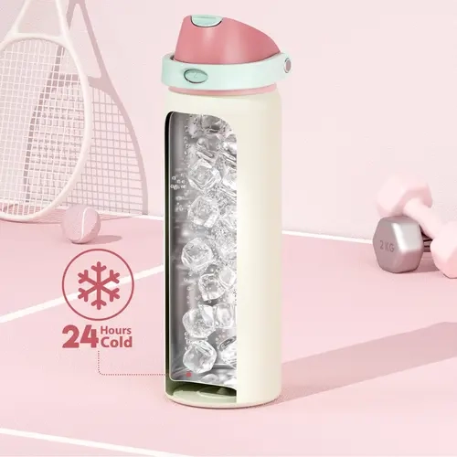 Meoky 32oz Solid Stainless Steel Insulated Water Bottle - Double Layer Vacuum Flask, 2-in-1 Straw & Spout Lid, Leak-Proof, BPA-Free, Silicone Base, 24hr Cold Retention, Stylish Stainless Steel Drinkware for Sports, Insulated Cup, Vacuum Cup,sohochic