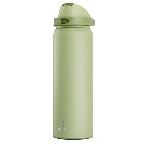 Meoky 40oz Solid Stainless Steel Vacuum Insulated Tumbler (1,000-2,000 ml), Stylish Modern Insulated Mug with 2-in-1 Straw & Spout Lid, Leak-Proof, 24hr Cold Retention, Silicone Base, BPA-Free for Sports, School,sohochic