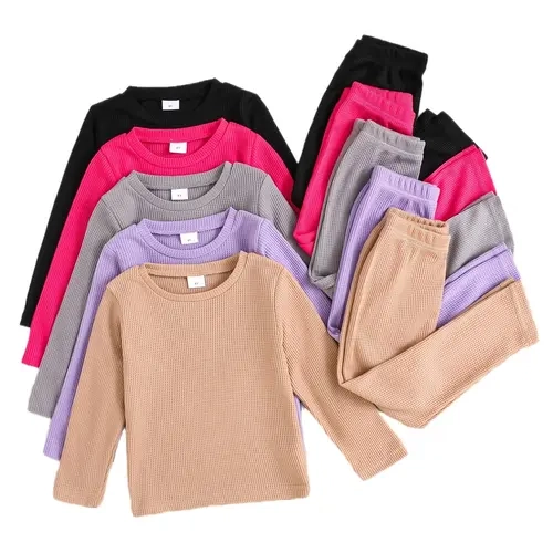 Girls' Spring & Fall 10-Piece Set Long Sleeve Pants, Knitted Set Clothes, Urban Fashion Casual Design, Perfect Outdoor Wear, Best Gift for Daughter or Granddaughter