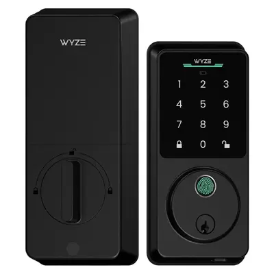 Wyze Lock Bolt v2 — Fingerprint Keyless Security Lock, Smart Wi-Fi + Bluetooth Deadbolt Replacement, IPX5 Weatherproof, Auto-Lock, Smartphone Control, Keypad
