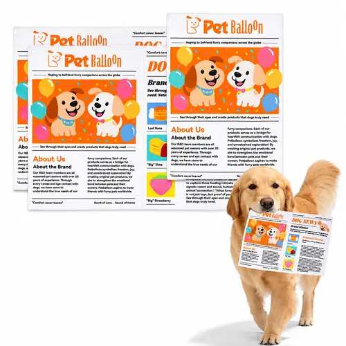 Durable Newspaper Crinkle Dog Toy Balloon - Interactive Tough Chewer for Boredom Relief, Teeth Cleaning - Safe, Non-Toxic, Washable, Quick-Dry Pet Accessory