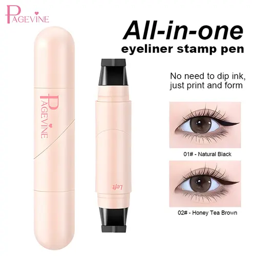 Dual-Head Rotating Eyeliner Stamp Pen, 1 Count - Flawless Cosmetic Dark Eyeliner, Waterproof, Quick-Dry, Smudge-Proof, Long-Lasting for Easy Eye Makeup Cat-Eye Wings. #sohochic