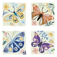 Diamond Dotz Mini DIY Floral Diamond Painting Kits - Intermediate Level, 5"x5" Mini Panel, 12938 Pieces, Expressive Detailed Full Coverage 4 Butterfly Sets, Adult Needlework Hobby Toy