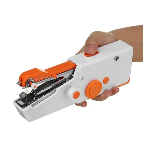 BSHAPPLUS Cordless Mini Handheld Sewing Machine - 6PCS Kit, Portable Size Handheld Tool, Multifunction for Home Use, On-the-Go Repair, Creative DIY Projects with Bobbins