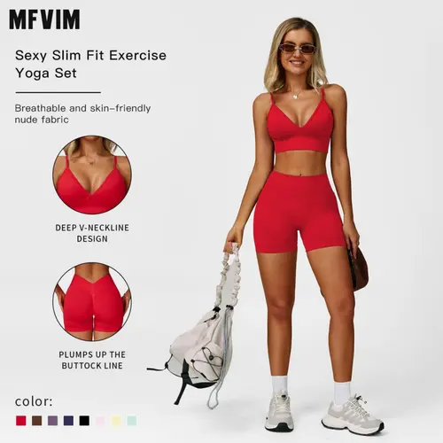 Two-Piece Set Women’s Solid Backless Camisole Tank Top & High Waisted Shorts Tracksuit Set, Sleeveless Spaghetti Strap Crop Top & Skinny Shorts, Ladies Sportswear for Indoor & Outdoor Wear, Gymwear,back to school,back to school haul,sohochic