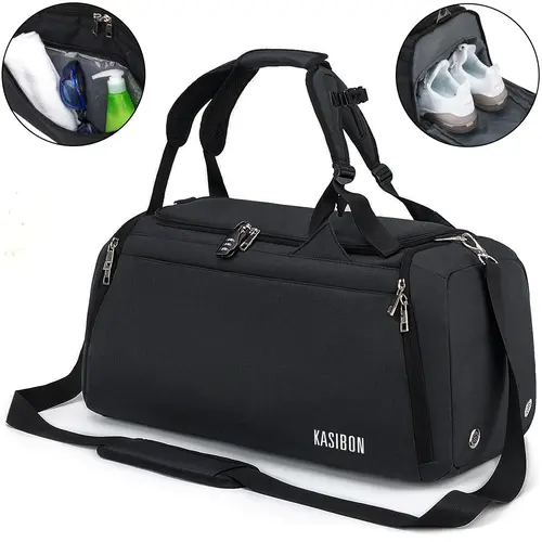 42L Sports Duffel Bag with Shoe Compartment & Wet Pocket – Waterproof Gym Bag for Men & Women, Travel Carry-On with Shoulder Strap & Lock Sneaker Bag tiktokshopbacktoschool