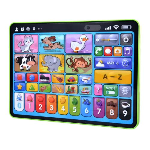 Trilingual Language Learning Tablet for Toddlers Ages 1-3 - New Version Educational Toy with Sounds & Speech (English, Spanish, French) for Early Development, 1st Birthday for Boy, Animals & Instruments, Toys,sohochic