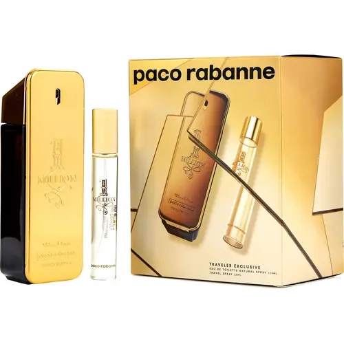 Paco Rabanne 1 Million Set-Edt Spray 3.4 Oz & Edt Spray 0.68 Oz (Travel Offer) For Men