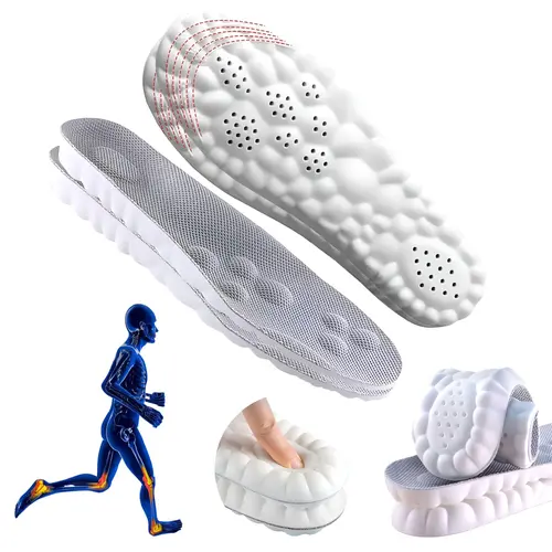 Unisex 4D Cloud Foam Shoe Insoles & Heel Liners, Shock-Absorbing Footbed for Foot Pain Relief, All-Season Comfortable Support