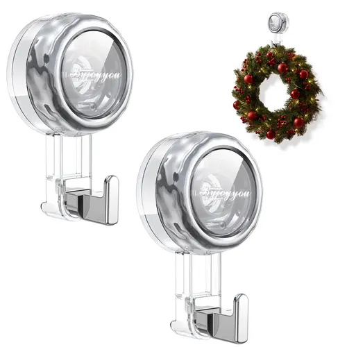 Nicespce Suction Cup Hooks - No Tools Required, 360-Degree Rotation Home Organizer for Bathroom Decor, Kitchen, Glass Door, Mirror, Windows, Tile, Painted Wooden Door, Robe, Towel, Holiday Decoration, No Drill