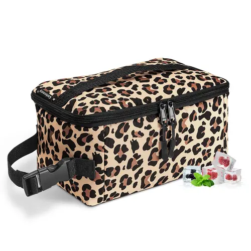 CERBONNY Compact Insulated Cooler Bag - 6-Can Capacity Soft-Sided Cooler with Built-in 2 Detachable Gel Packs, Polyester Thermal Lunch Bag, Personal Cooling, Id Wipe Zip Pocket - Portable Travel Cooler for Back to School, On-the-Go Meals
