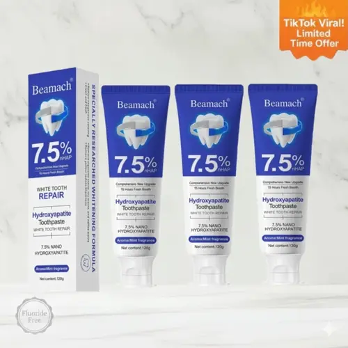 Hydroxyapatite Liquid Teeth Whitening Toothpaste 3-Pack, Remineralizing Enamel Repair Formula, Daily Anti-Bacterial Sensitive-Safe Oral Care, Plaque Removal, Fresh Breath, Cavity Prevention, Moisturizing Soothing Cleansing (Back to School, 24-Month Shelf)