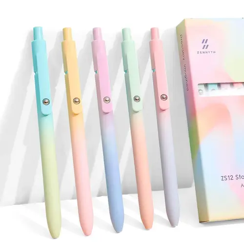 Gel Pens, 5 Pcs 0.7mm Quick Dry Black Ink Pens Fine Point Smooth No Smear Writing Pens for Bible Study,Journaling Writing,DailyUse - Cute School Office Stationery & Supplies - Gifts Stuff for Girly  Nursing Teacher Students  Womens