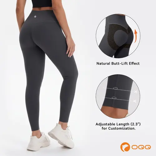 OQQ Women's High-Waist Butt-Lift Leggings Yoga Leggings Casual Sport Basic Style Leggings,back to school shopping,sohochic
