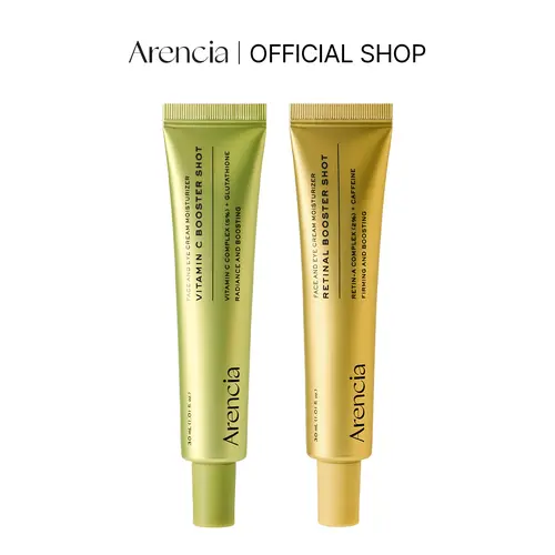 Booster Shot Skin Renewal Duo - Vitamin C & Retinal for Day And Night Pore Minimizing, Moisturizing, and Fades Dark Spots | 1.01 fl oz + 1.01 fl oz