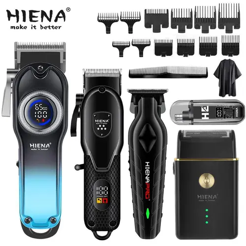 Men's Professional 5 Piece Hair Clipper Set Cordless Electric 2 in 1 Trimmers & Clippers, Precision Styling Tools, Storage Box, Barber Equipment (Gift, Birthday Gifts for Him, Home Haircut)