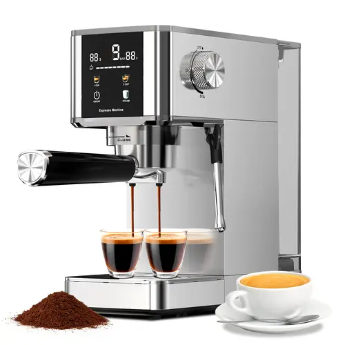 Kismile Automatic Espresso Machine - 20 Bar, 3-Second Heat, Built-In Steam Wand for Lattes, Touch Screen, 40oz Water Tank, Coffee Machine for At Home Use, Gift for Coffee Lovers, Coffee Machine Espresso,home essentials,sohochic