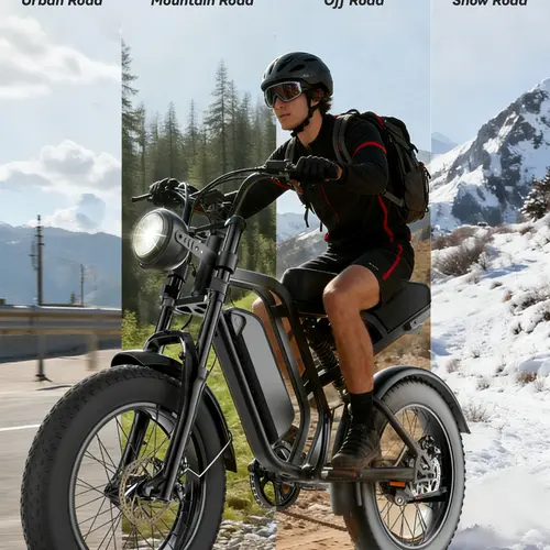 Hieha All-Terrain Ebikes for Adults, 1500W Motor Fat Tire Electric Bicycle for Mountain Road, 34MPH Speed, 48v 15.6ah battery, 330lb Capacity, 1st-Month Free Replacement,camping essentials, Led Light, Shock Absorber toolupgrade