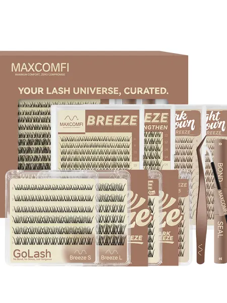 MaxComfi Lash Clusters Cosmetic Eyelashes - DD Curl, Super Soft Thin Band, Smudge-Proof Waterproof, DIY Eye Makeup Beauty Products for Beginners Glowup Voluminous Natural Look,back to school,sohochic