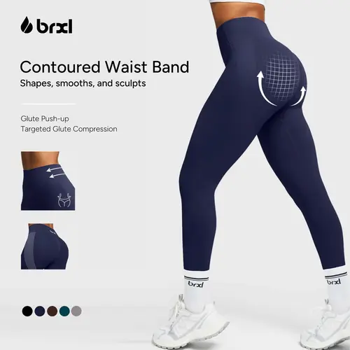 BRXL Women's Stylish High-Waisted Scrunch Butt Leggings - Squat-Proof Gym Workout Apparel with Seamless Tummy Control, Athletic Stretch, Trending Clothes for Yoga & Running#sohochi #backtoschool,sohochic