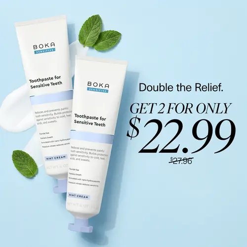 Boka Sensitive Nano Hydroxyapatite Toothpaste, 5% Potassium Nitrate – Mint Coconut Cream, Fluoride-Free for Sensitive Teeth, 4oz