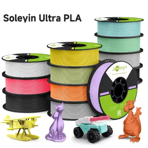 CREALITY 3D Soleyin Ultra Upgrade PLA Plastic Filament, 1.75mm, 1kg Spool, 0.02mm Precision, Eco-Friendly Warp-Free for 300mm/s High-Speed Printing (3D Printing Supplies)