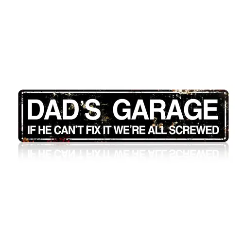 Vintage Dad's Garage Metal Tin Sign - Novelty Street Plaque, Home Decoration, Men's Stuff, Gift for Garage Farmhouse Living Room,sohochic