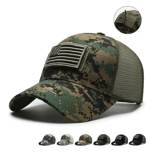 Men's Classic Base Style Camo Trucker Cap - Tactical Velcro Patch Mesh Back Snapback, Outdoor/Sports Outdoor Hats for Hiking, Daily Wear, Stylish Trucker Hat, Adjustable Performance Snapback Hats,clothes for back to school,first day of school outfits