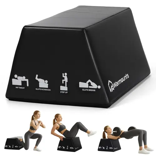 [sohochic] WARMOUNTS Sturdy Hip Thrust Bench - Large Multi-Functional Weight Training Equipment for Glutes Maxing, Lower Body, Resistance Workouts, Home Gym Space Saver with Carry Handle, Anti-Slip Base, Foam Pad, Smooth Rim, 700LB Load Capacity