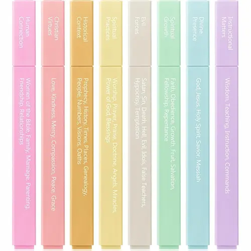 Mr. Pen Bible Highlighters - 8-Pack Aesthetic Pastel Markers with Color-Coding System, Colorful Pen Markers & Highlighters for Studying, School Supplies Haul, College Supplies, Office Stationery