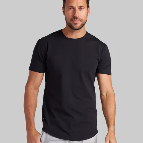 BYLT Drop-Cut LUX TShirt for Men - Fitted Crewneck Tee with 4-Way Stretch & Wrinkle-Resistant Fabric - Menswear Streetwear