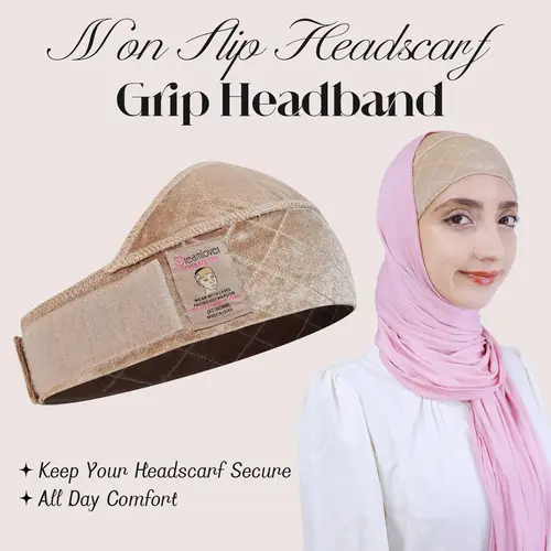 Dreamlover No-Slip Hijab Grip Headband Velvet Underscarf Band for Secure Hijab Hold (Perfect for Cotton & Modal Hijabs)