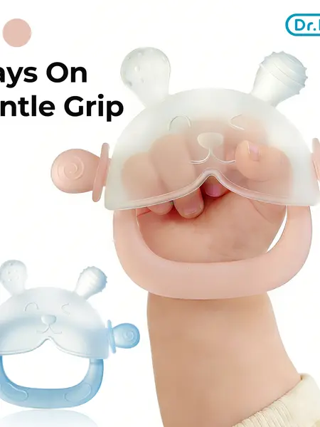 Dr.Isla Bunny Baby Teether Mitten - No Gagging & Nano Plasma Anti-Dust, BPA FREE Food Grade Silicone, Wearable Anti-Falling Wristband Design, Learning Grasping Toy for 3-18 Months Baby, Sensory Teether & Baby Items, Infant, #sohochic, Animals, Bunny Ears