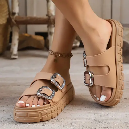 OFIREND Women's Bohemian Platform Sandals - Fashionable Wedge Shoes with Adjustable Buckle Foot Straps, Wide Thick Sole Slippers, Non-Slip TPR Sole, Cushioned Insole, Embellished Faux Cover for Summer Beach Vacation | Women's Shoe, Sandals Women,sohochic