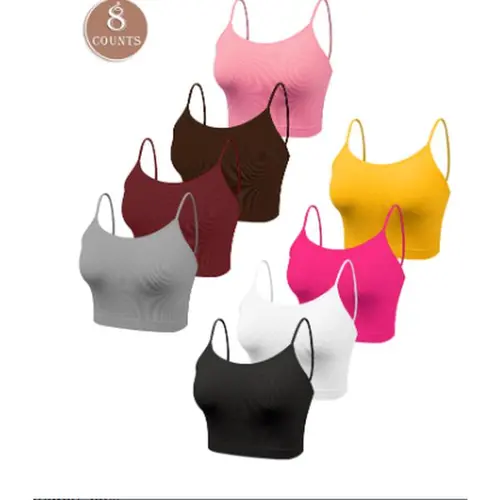 8 Pieces Women's Seamless Wireless Bra Stretchy Comfortable Breathable Lingerie for All Seasons Fitness Training Yoga Sports Bra Gym Workout Wear SpringStatements