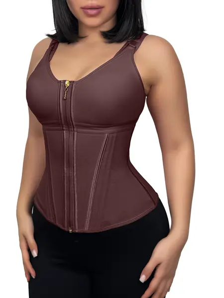 SHAPSHE Waist Shapewear Corset for Women Sport Workout Vest for Women Gym Zipper and Hooks