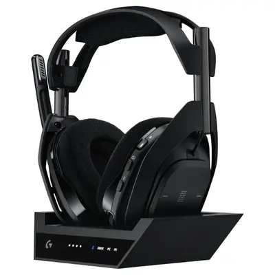 Logitech G Astro A50 X Omni-Platform Wireless Gaming Headset + Base Station for PS5, Xbox, PC - PLAYSYNC Video & Audio Switcher, HDMI 2.1 4K 120Hz VRR, <24 bit/48 kHz, 24hr Battery, 2.4GHz & BT, Black, Gaming Headsets