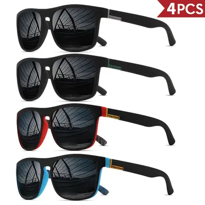 Men's Polarized Retro Square Polycarbonate Frame Sports Sunglasses - Anti-Scratch, Anti-Glare, UV400 Protection, Lightweight, Durable, Windshield Glare Reduction, Subsurface Structure Visibility, Outdoor Eyewear for Driving, Fishing, City Cycling,sohochic