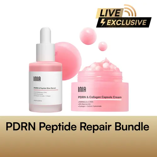 INIA PDRN + Peptide Repair Bundle – LIVE EXCLUSIVE Cream & Serum Duo with Salmon DNA, Peptides, Niacinamide, Galactomyces Ferment Filtrate for Deep Repair, Radiant Hydrated Skin, Safe for Sensitive Skin,sohochic