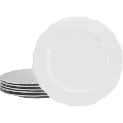 Elama Henryi 6 Piece 10.6 In Porcelain Dinner Plate Set White