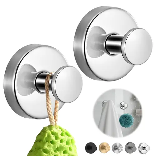 Upgraded Drill-Free Suction Cup Hooks, 22LB Strong Stainless Steel Wall Hooks for Bathroom, Shower, Glass & Mirror, 2-Pack Reusable Wreath Door Hangers for Fall, Christmas & New Year Decorations, Bathroom Accessory, Storage Hooks,home essentials,toolupgra