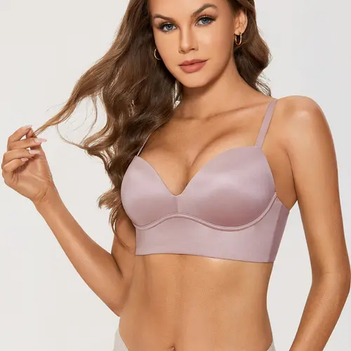 Women's Push Up Wireless Bra Padded T Shirt Bras No Underwire Plunge Bralette