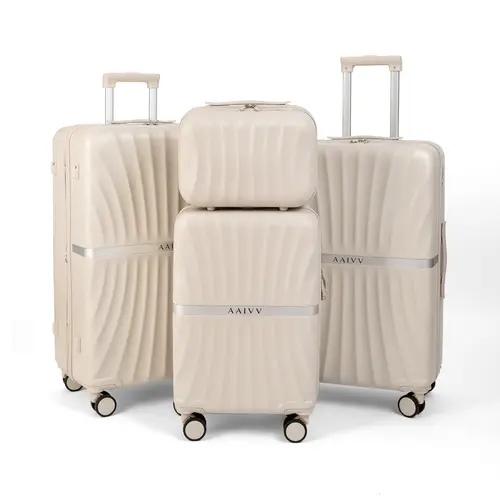 Sturdy ABS Hardshell 4-Piece Luggage Set, Expandable Travel Suitcases with 360° Spinner Wheels, TSA Lock, USB Port, Cup Holder, Sturdy Abs Luggage, Luggage Sets tiktokshopbacktoschool tiktokshopbacktoschool