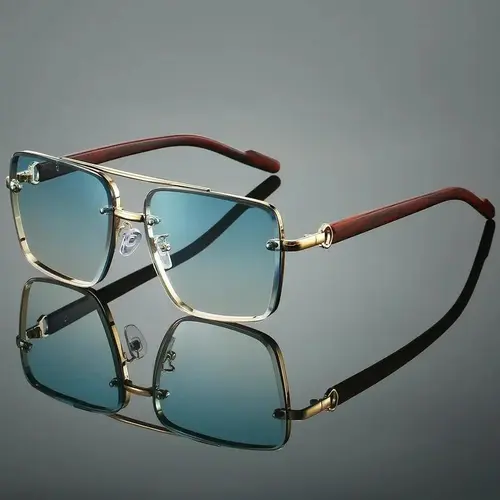 Trendy Casual Sunglasses - Male Semi-Rimless Retro Sport Style, Oversized Polyamide Frames, Tinted Blue Light Blocking Eyewear, Versatile for Outdoor Sports, Daily Use, Cool Gifts for Guys, Accessories Adults, Female Option