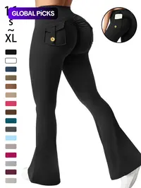 Women's Sporty High Waist Skinny Trousers with Pockets, High Waisted Pocket, Comfortable Yoga Pants for All Seasons, Ideal for Running and Gym, Gym Sportswear Bottoms